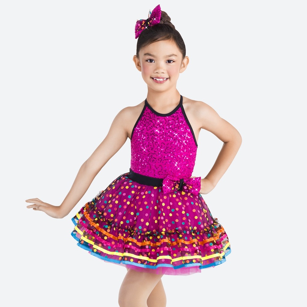 Revolution Footloose Kids Sparkly Pink Polka Dot Costume